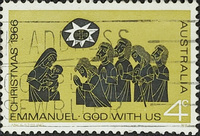 Christmas 1966 Emmanuel God With Us Australia 4c