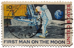 stamp FIRST MAN ON THE MOON