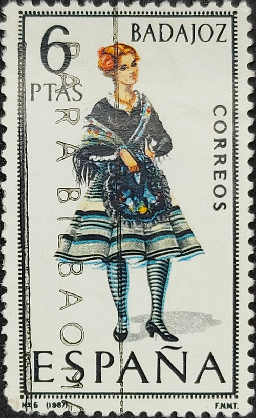 SPAIN. REGIONAL COSTUMES ISSUE. WOMAN FROM BADAJOZ. CORREOS