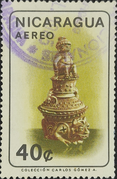 Nicaragua stamp Colección Carlos Gómez A - Ídolo en un Pedestal Animal-Serie:Antiguedades Nicaraguenses. os gomeza