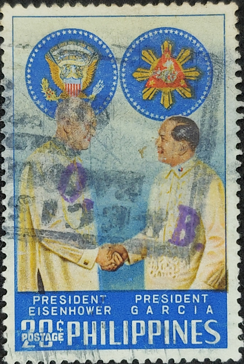 PRESIDENT EISENHOWER PRESIDENT GARCIA PHILIPPINES STAMP