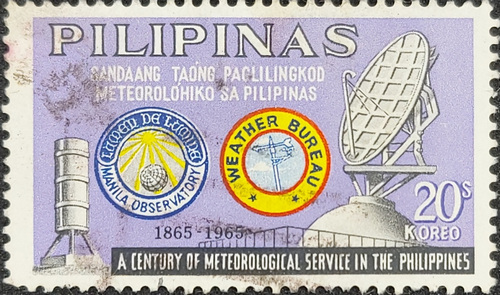 A CENTURY OF METEOROLOGICAL SERVICE IN THE PHILIPPINES PILIPINAS STAMP