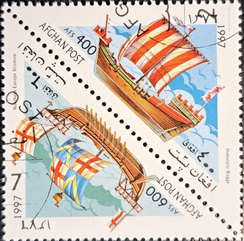 AFGHAN POST Hanseatic Kogge and Northern Europe Dromon
